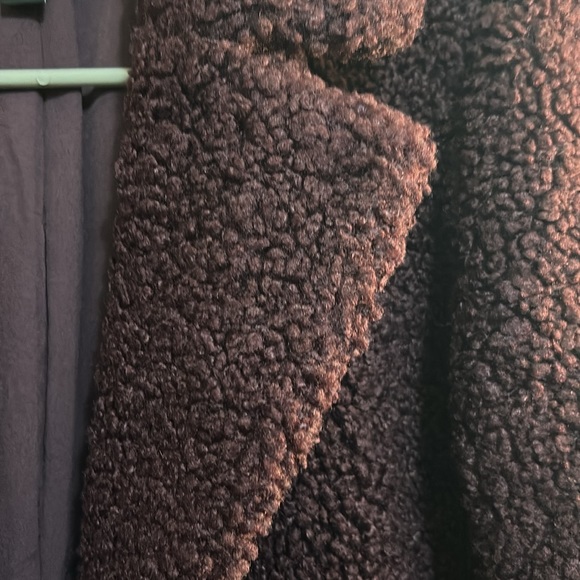 Ann Taylor Purple Mauve Teddy Coat Medium - Picture 3 of 6
